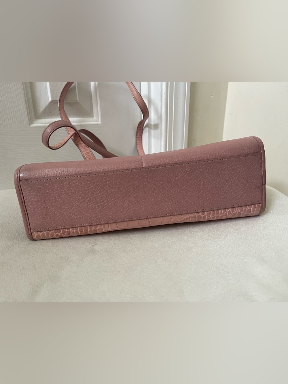 Brighton Pink Croc-Embossed Satchel with Heart Charms - Picture 7 of 11